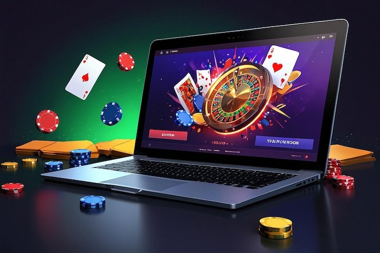 Antarmuka permainan Auto Roulette di sini slot dengan papan taruhan dan bola roulette